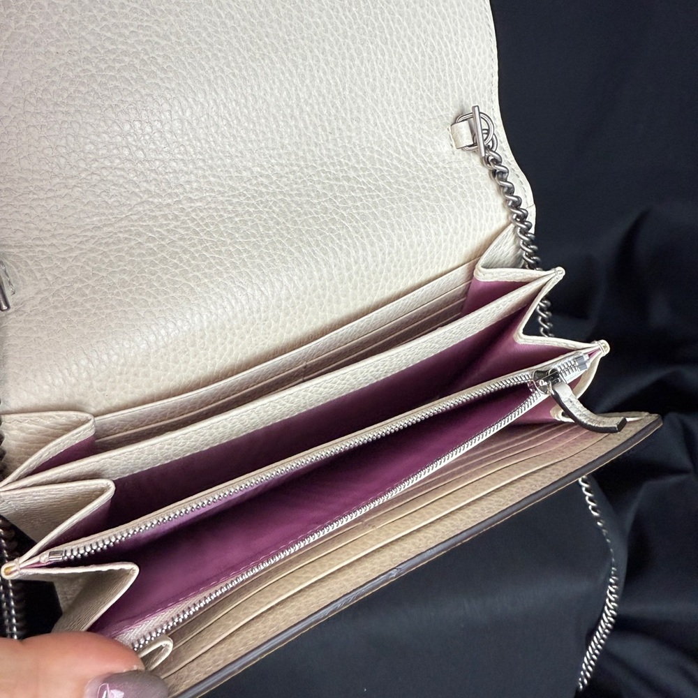 Gucci Ivory White Leather Dionysus Wallet on Chain (WOC) Bag - Picture 6 of 16